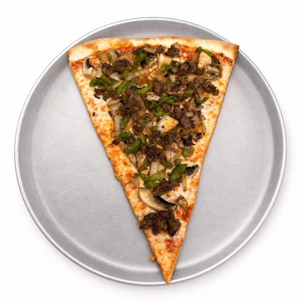 Philly Steak Pizza Slice.